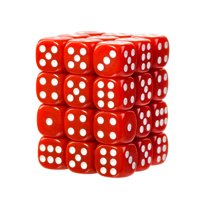 Classic Red - 12mm Opaque D6 Dice – 36 Pack
