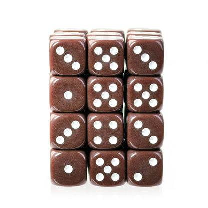 Classic Brown - 12mm Opaque D6 Dice – 36 Pack