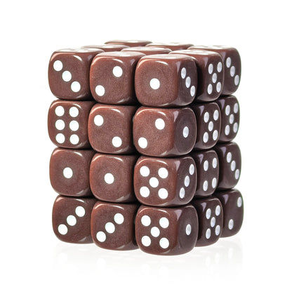 Classic Brown - 12mm Opaque D6 Dice – 36 Pack