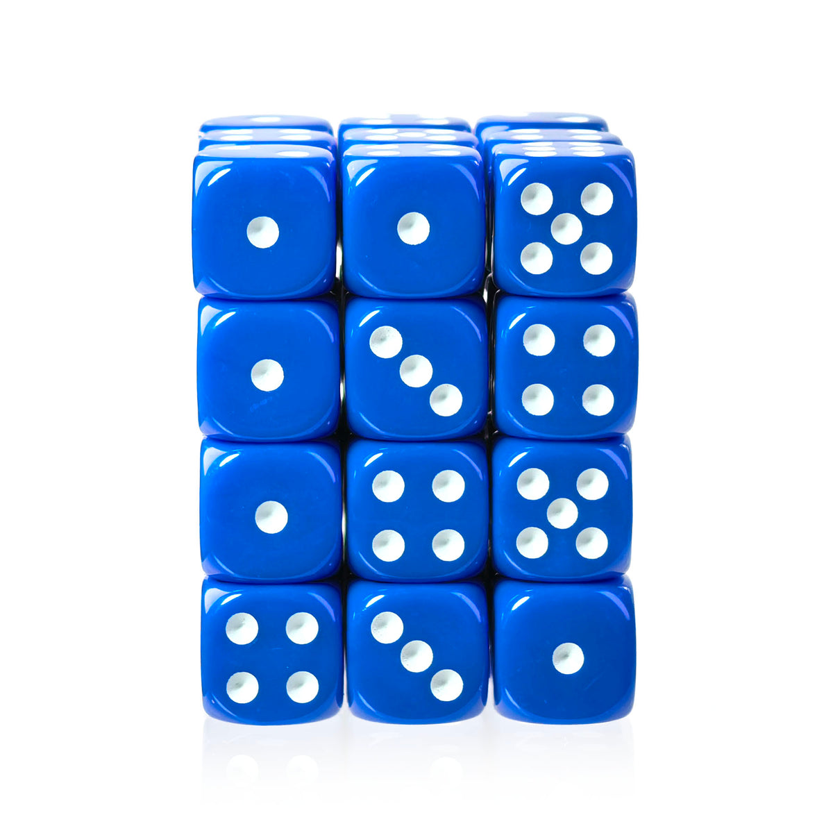Classic Blue - 12mm Opaque D6 Dice – 36 Pack
