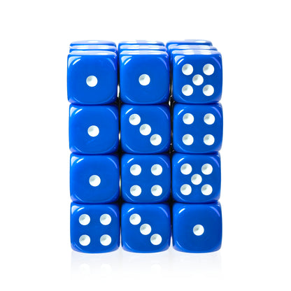 Classic Blue - 12mm Opaque D6 Dice – 36 Pack