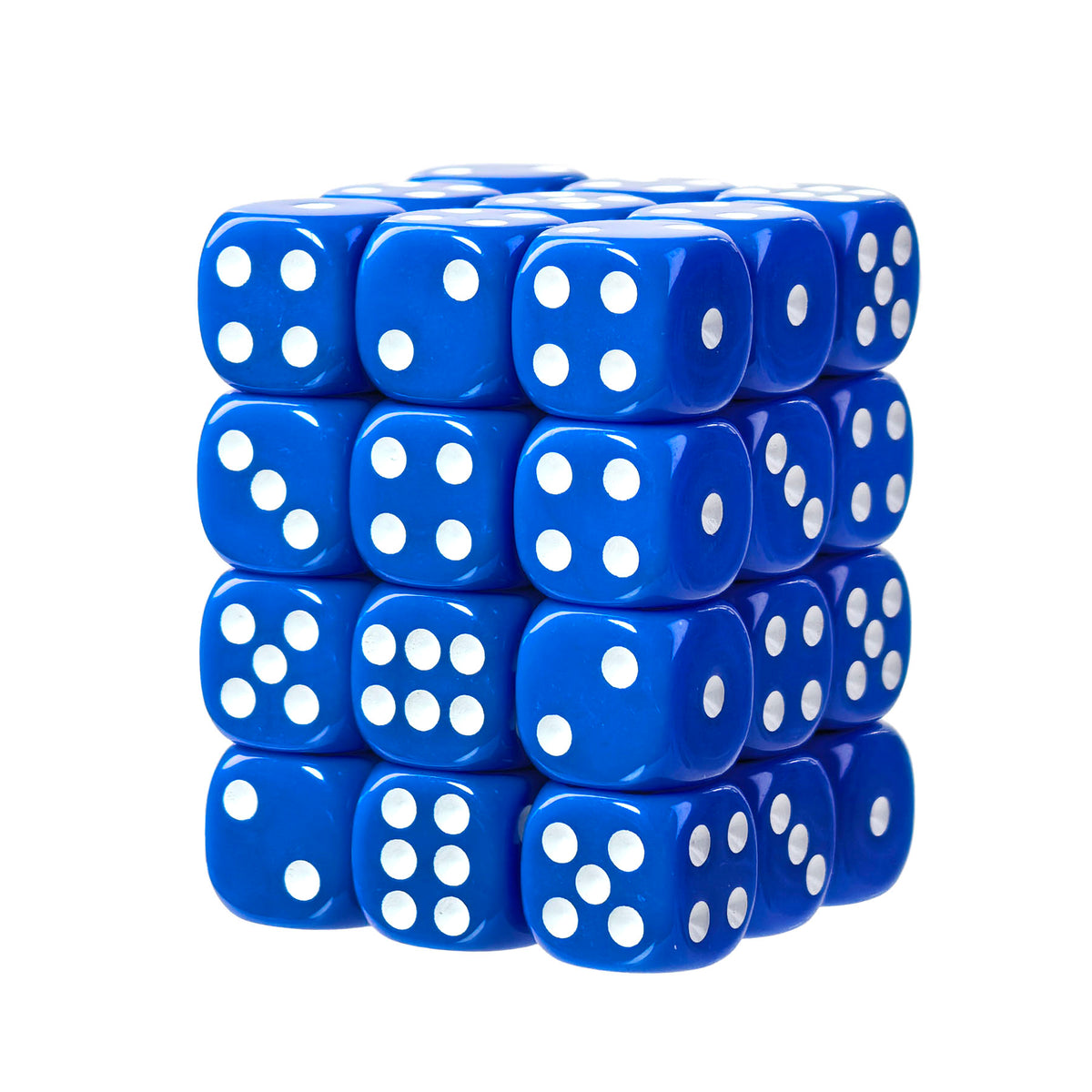 Classic Blue - 12mm Opaque D6 Dice – 36 Pack