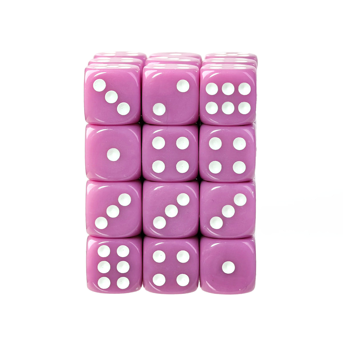 Classic Pink - 12mm Opaque D6 Dice – 36 Pack