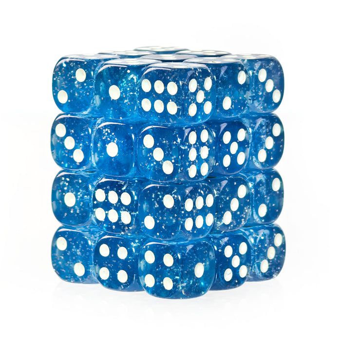 Glitter Light Blue - 12mm D6 Dice – 36 Pack