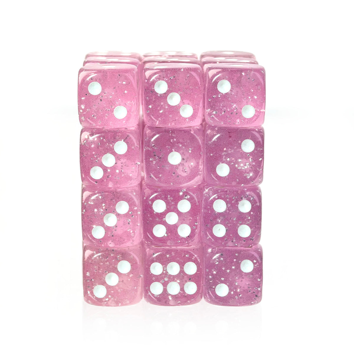 Glitter Pink - 12mm D6 Dice – 36 Pack