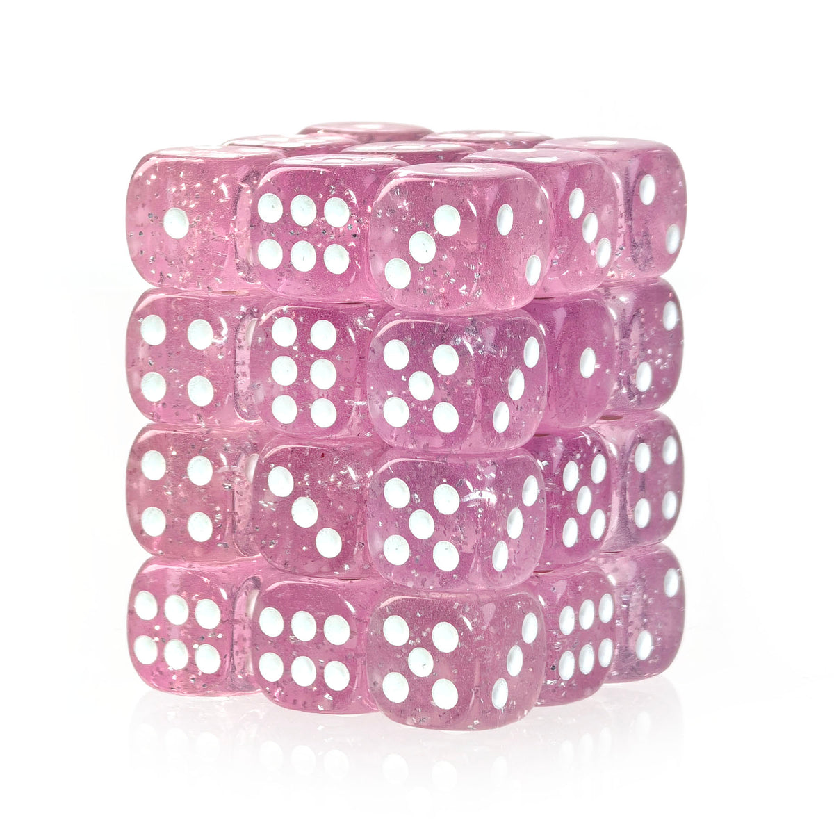 Glitter Pink - 12mm D6 Dice – 36 Pack