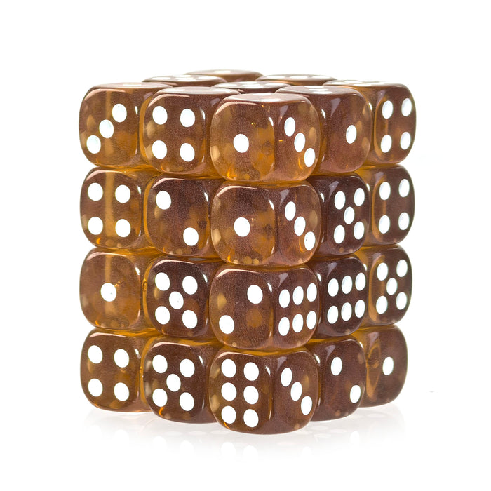 Transparent Brown - 12mm D6 Dice – 36 Pack