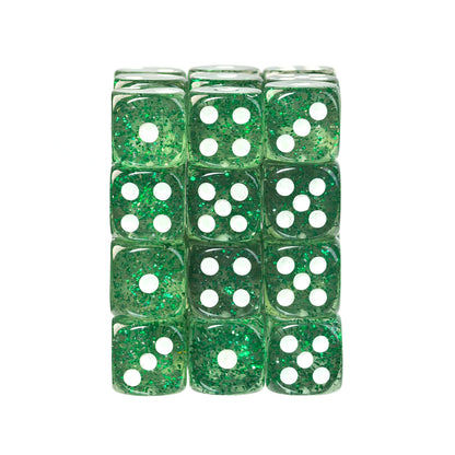 Glitter Green - 12mm D6 Dice – 36 Pack