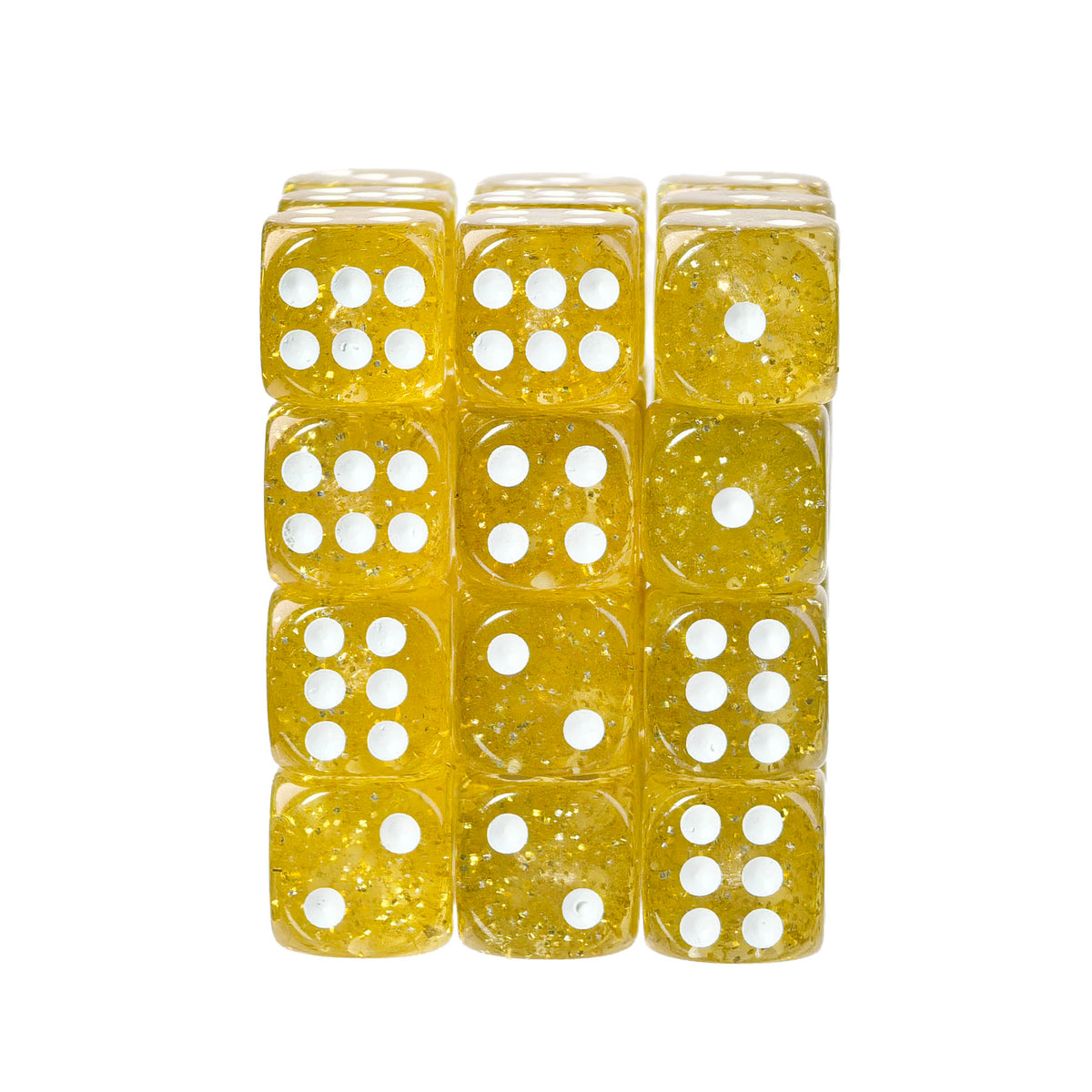 Glitter Gold - 12mm D6 Dice – 36 Pack