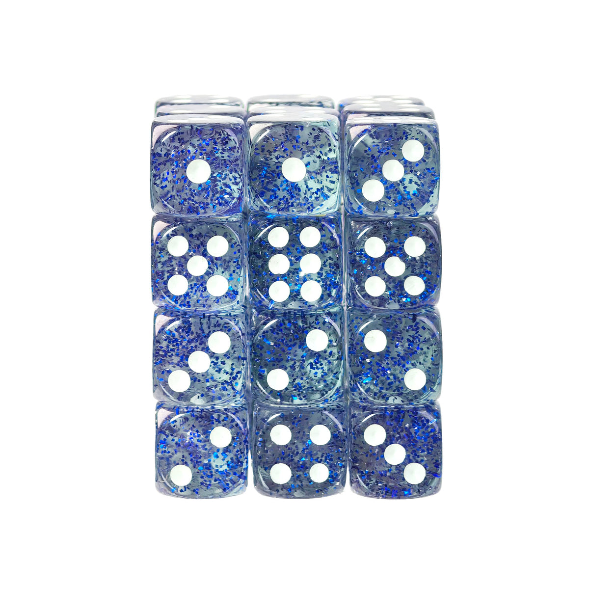 Glitter Dark Blue - 12mm D6 Dice – 36 Pack