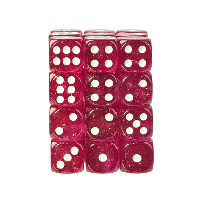 Glitter Red - 12mm D6 Dice – 36 Pack