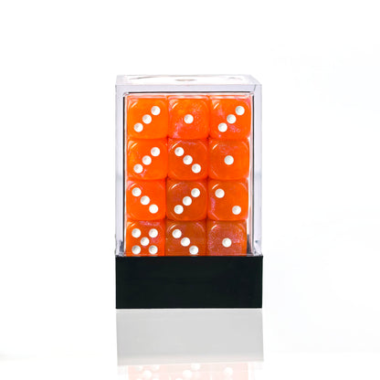 Galaxy Orange - 12mm Marble D6 Dice – 36 Pack