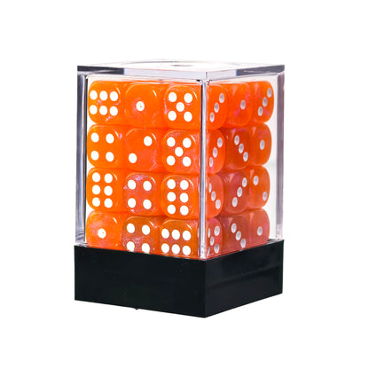 Galaxy Orange - 12mm Marble D6 Dice – 36 Pack