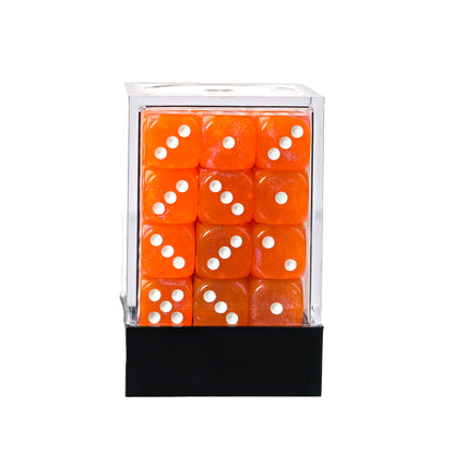 Galaxy Orange - 12mm Marble D6 Dice – 36 Pack