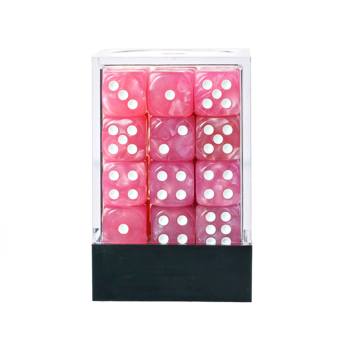 Pearl Pink - 12mm Marble D6 Dice – 36 Pack