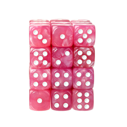 Pearl Pink - 12mm Marble D6 Dice – 36 Pack