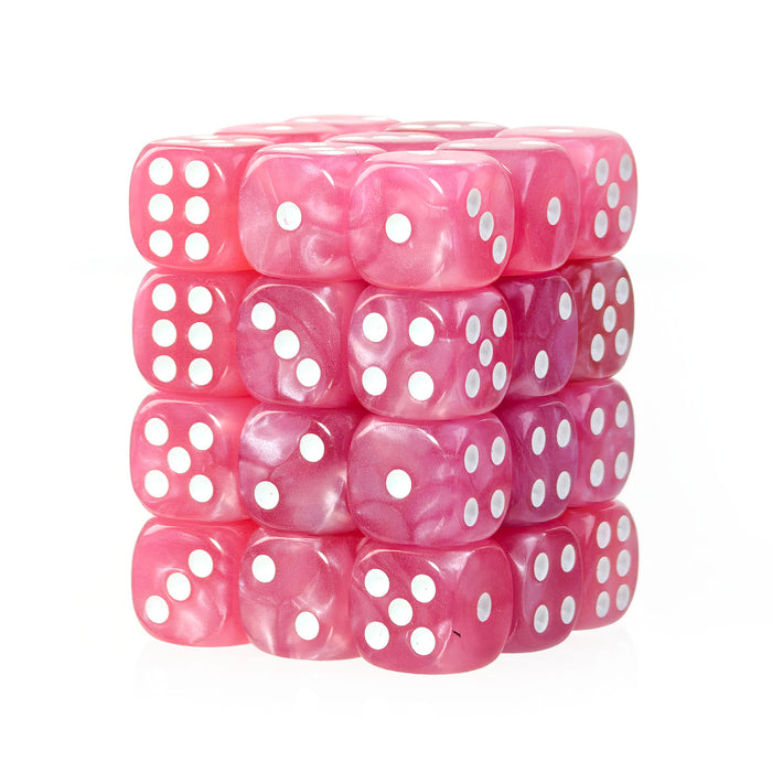 Pearl Pink - 12mm Marble D6 Dice – 36 Pack