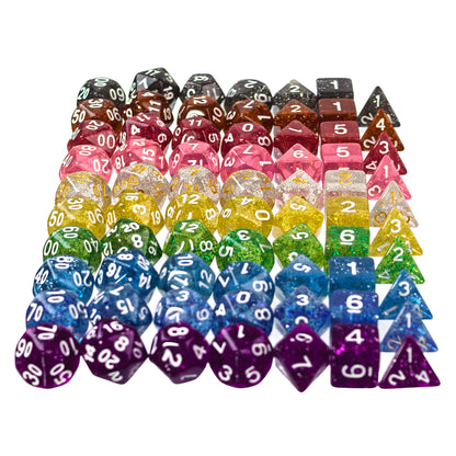 Blue Crystal Glitter  – 7 Pack RPG Dice