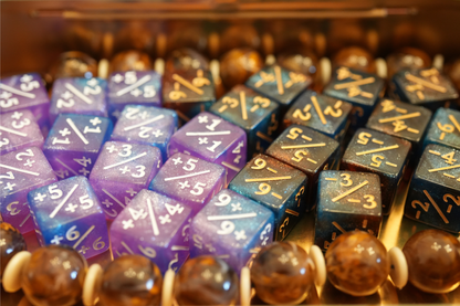 Starry Sky Blue and Orange + / - Counter Dice – 12 Pack