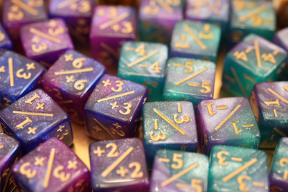 Light Galaxy Purple and Pink + / - Counter Dice – 12 Pack