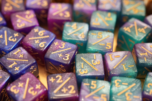 Light Galaxy Purple and Pink + / - Counter Dice – 12 Pack
