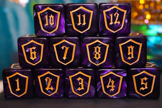 Marble Purple MTG Loyalty Dice – 12 Pack