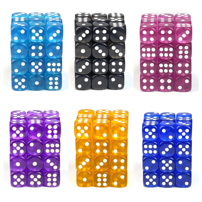Transparent Black - 12mm D6 Dice – 36 Pack